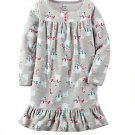 CARTER'S Girl's Size 4/5 Christmas Snowman, Candy Canes Fleece Nightgown, Gown