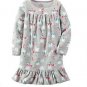 CARTER'S Girl's Size 4/5 Christmas Snowman, Candy Canes Fleece Nightgown, Gown
