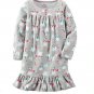CARTER'S Girl's Size 4/5 Christmas Snowman, Candy Canes Fleece Nightgown, Gown
