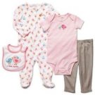 CARTER'S Baby Girl's 3 Months I LOVE AUNTIE 4-Piece Layette Set, Sleeper, Ouftit