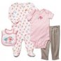 CARTER'S Baby Girl's 3 Months I LOVE AUNTIE 4-Piece Layette Set, Sleeper, Ouftit