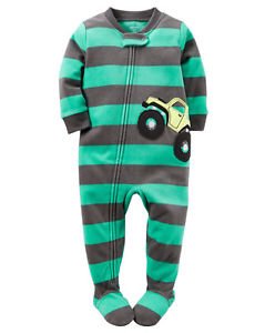 CARTER'S Boy's 3T, 4T OR 5T Monster 4 Wheel Truck Fleece Footed Pajama Sleeper