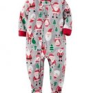 CARTER'S Boy's 3T, 4T OR 5T Christmas Santa Fleece Footed Pajama Sleeper