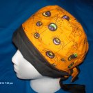 PIXIE SCRUB CAP HALLOWEEN SEASONAL FUNNY SPIDERS / ORANGE