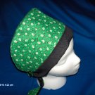 SURGICAL,MEDICAL,DOCTOR, NURSE LADIES PIXIE SCRUB HAT/CAP LITTLE FLOWERS ON GREEN