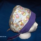 Surgical Scrub Hat Cap PIXIE TIE BACK CHRISTMAS ANGELS PEACE ON EARTH