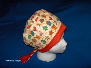Surgical Scrub Hat CHEMO Cap PIXIE EASY FIT CHRISTMAS THEME HOLIDAY