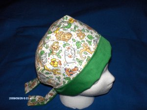 SURGICAL SCRUB CAP HAT PIXIE EASY FIT LITTLE ANIMALS