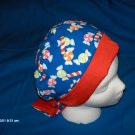 Ladies Surgical Scrub Hat Cap Pixie Seasonal CHRISTMAS HARD CANDY BLUE