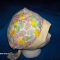 Surgical Scrub Hat , Chemo Cap Easy Fit PIXIE BONNET BRIGHT FLOWERS & EASTER EGGS