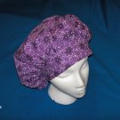 Surgical Scrub Hat Cap bouffant HALLOWEEN SPIDERS ON PURPLE