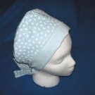 Ladies Pixie Scrub Cap Surgical Medical Scrubs Hat TINY WHITE FLOWERS