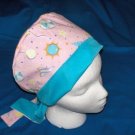 Ladies Homemade Surgical Medical Scrubs Caps Pixie Cap Fabric Hats CIRCUS PARTY