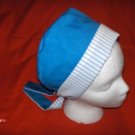 Handcrafted Women Ladies Nurses Surgical Medical Scrub Caps BRIGHT BLUE AND STRIPE