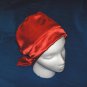Ladies RED SATIN Chemo Cancer Recovery Pixie Cap Scrub Hat