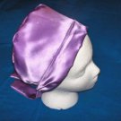 Ladies LIGHT PURPLE SATIN Chemo Cancer Recovery Pixie Cap Scrub Hat
