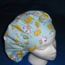 Ladies Nurses Scrubs Hat  EASTER Banded Bouffant Scrub Cap Hats Blue