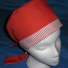Ladies Reversible Scrubs Scrub Caps Surgical Medical Hat Hats RED and Stripe
