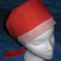 Ladies Reversible Scrubs Scrub Caps Surgical Medical Hat Hats RED and Stripe