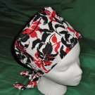 Nurses Ladies Surgical Medical Scrubs Scrub Hat Cap Pixie Cancer Recovery Chemo Caps BIG LILIES