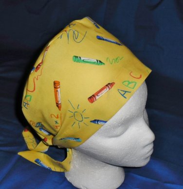 Fun Pediatric Nurses Scrubs Cute Comfy Hats Pixie Scrub Caps Surgical Cap Medical Hats CRAYONS