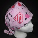 SUPER WOMAN Lots of Fabric Ladies Handcrafted Surgical Scrubs Scrub Caps Hats Medical Cap Pixie