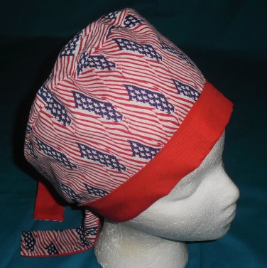 Ladies Scrubs Hats Pixie Cap Scrub Caps Surgical Medical Hat Hats American Flags