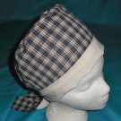 Ladies Scrubs Uniforms Surgical  Caps Medical  Hats NAVY and BEIGE PLAID