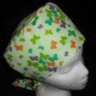 SURGICAL MEDICAL SCRUB CAP HAT PIXIE TIE-BACK LITTLE MULTI-COLORED BUTTERFLIES