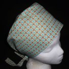 Ladies Surgical Medical Scrubs Caps Pixie Cap Hat JUST TURQUOISE AND BROWN