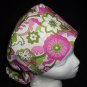 Fabric Hats Ladies Handcrafted Surgical Scrubs Scrub Caps Medical Cap Pixie Pink And Green Glitter