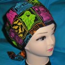 Surgical Scrub Hat Cap bouffant HALLOWEEN patches on black