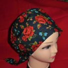 Ladies Scrubs Caps Hat Pixie Surgical Medical Scrub Cap LOTS OF RED ROSES