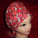 Nurses Scrubs Valentine Scrub Caps Lots Of Hearts Women Surgical Ladies Pixie Cap