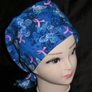Breast Cancer Awareness Nurses Scrubs Hat Ladies Hats Pixie Scrub Caps Surgical Cap Hat Blue