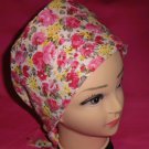 Nurses Scrubs Hats Scrub Caps Pixie Cap Bohemian Cancer Recovery Hats Caps Pink Flowers