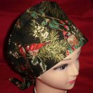 Pediatric Nurses Christmas Surgical Scrubs Scrub Caps Ladies Pixie Cap Songbirds