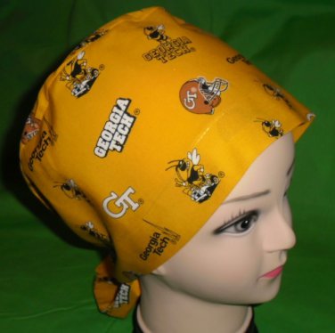Made From Licensed GA Tech  Fabric Pediatric Nurses Scrubs Pixie Scrub Caps Surgical Hats