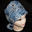 Nurses Surgical Scrubs Scrub Caps Ladies Pixie Cap Hat Surgery Hats Shades Navy Blue Paisleys