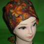 Handcrafted Colorful Fall Leaves Ladies Surgical Scrubs Scrub Cap Pixie Hat Medical Caps