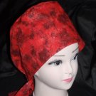 Ladies Nurses Scrubs Surgical Medical Scrub Caps Cap  Pixie Hat Shades Of Red And Glitter