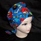 Angry Birds Blue Hats For Women Ladies Nurses Surgical Scrubs Hats Scrub Caps Reusable Fabric Pixie