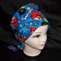 Angry Birds Blue Hats For Women Ladies Nurses Surgical Scrubs Hats Scrub Caps Reusable Fabric Pixie