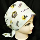NEW SURGICAL MEDICAL PIXIE TIE-BACK SCRUB CAP LSU TIGERS