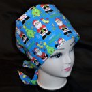 Pediatric Nurses Christmas Santa Clause Surgical Scrubs Scrub Caps Ladies Pixie Cap