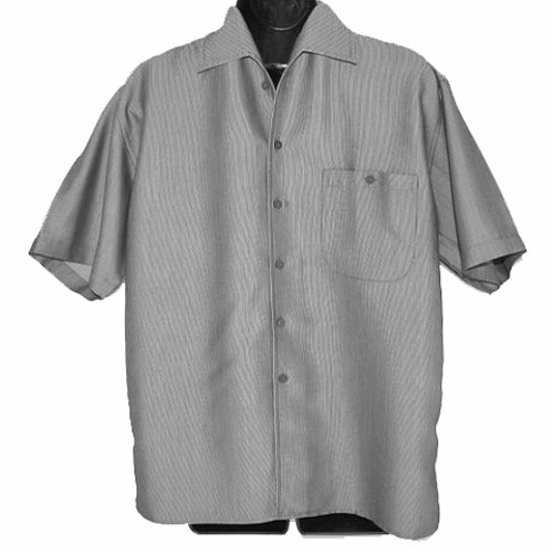 EIGHTY-EIGHT (88) Gray Ribbed Men's Short Sleeve Dress Shirt Size Small (S)