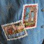 Vintage Postcard Theme Travel Shirt (India, Egypt, Malaysia, Macau) Size Small (S)