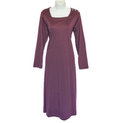 Coldwater Creek Long Purple Square Neck Knit Dress Size Petite Large (PL)