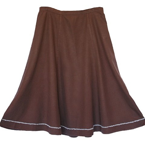 Coldwater Creek Brown Linen Long Full Panel Skirt Size XL (1X)