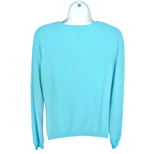 Super Soft WORTHINGTON 100% Cashmere Turquoise Blue V-Neck Sweater ...